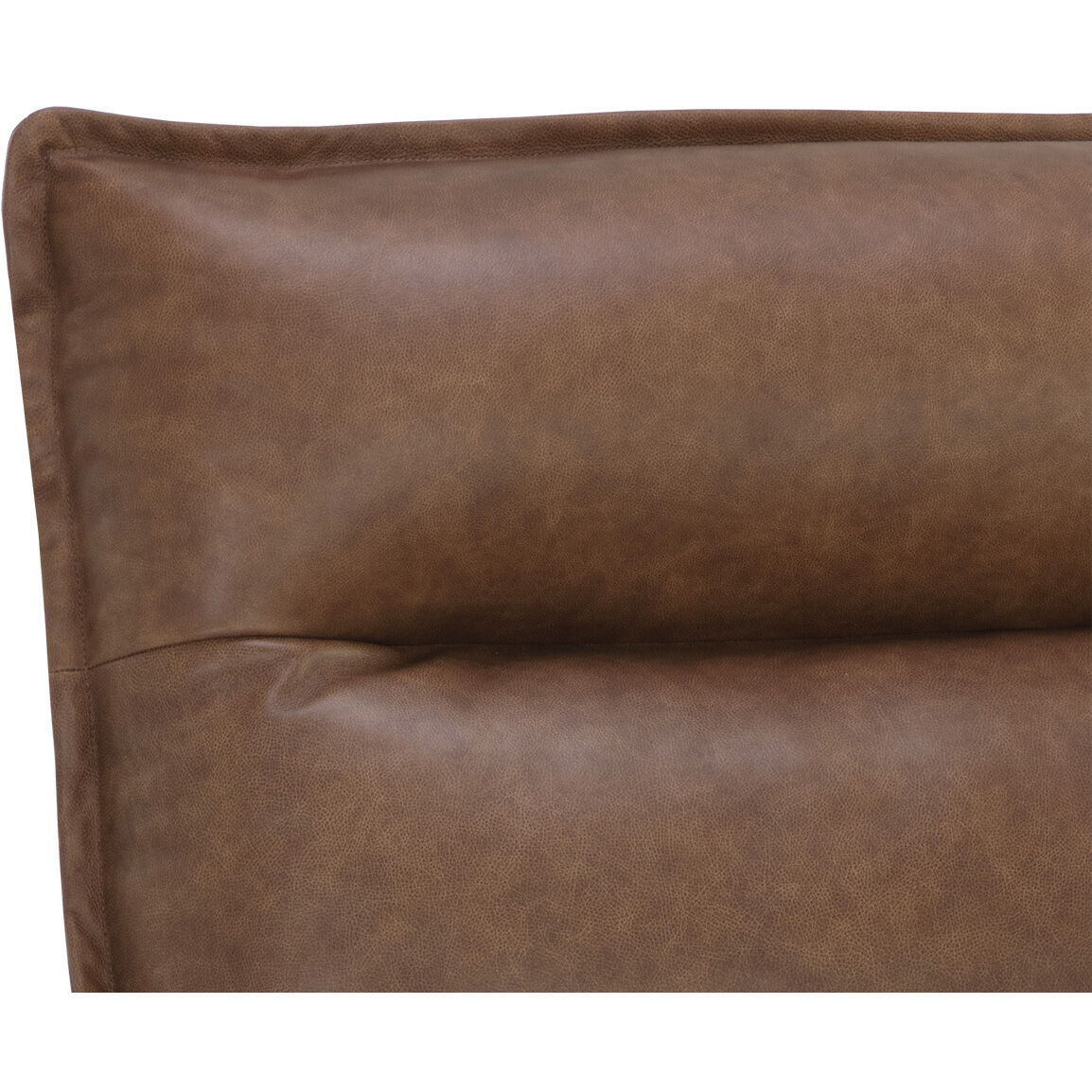 Colson Cognac Leather Swivel Armless Chair, Swivel